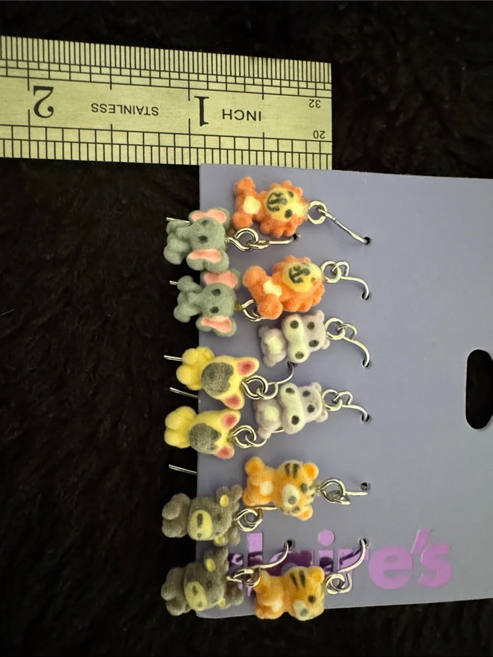 NWT 6 Pair Girls Cute Animals Earrings Sensitive Solutions Tween Teen Gift